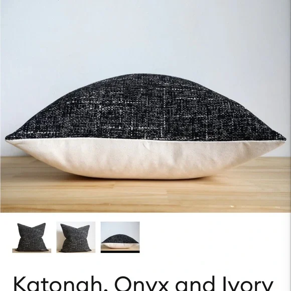 18x18 black and white Katonah pillows from Coterie Brooklyn.